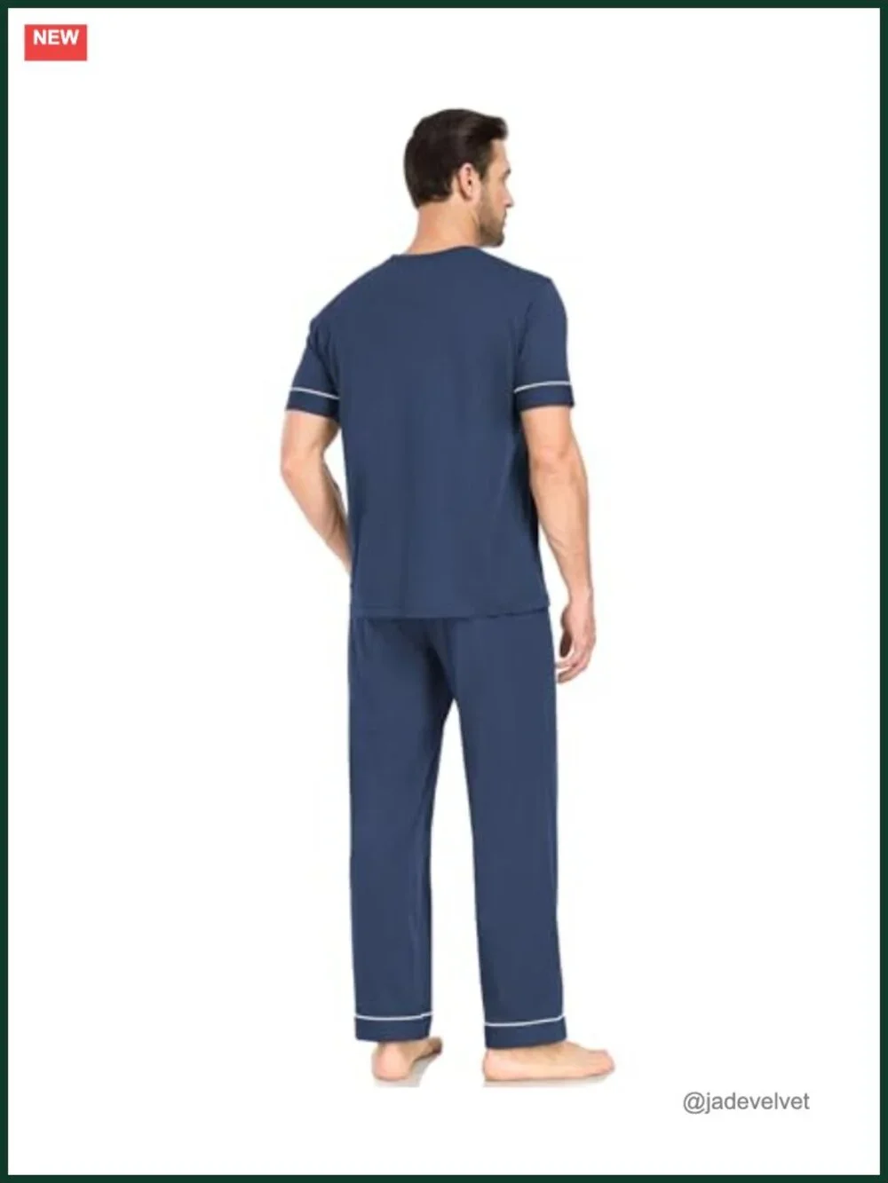100% Cotton Pajama Set Short Sleeve V-Neck Sleepwear Loungewear with Pockets